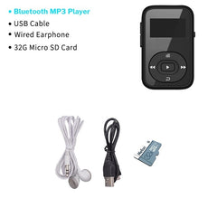 Deelife Sport Bluetooth MP3 Player Digital 8GB Clip Mini with Screen Recorder FM Radio Pedometer Support TF Card MP3 Music Play