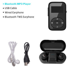 Deelife Sport Bluetooth MP3 Player Digital 8GB Clip Mini with Screen Recorder FM Radio Pedometer Support TF Card MP3 Music Play