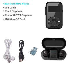 Deelife Sport Bluetooth MP3 Player Digital 8GB Clip Mini with Screen Recorder FM Radio Pedometer Support TF Card MP3 Music Play