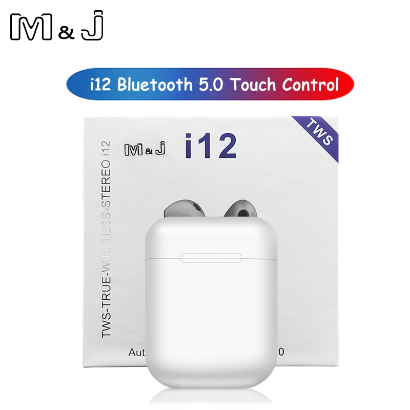 Original i12 TWS Wireless Bluetooth 5.0 Earphone Sports Sweatproof Headphone Touch Portable Earbuds for i10 i20 tws i30 i60 i80