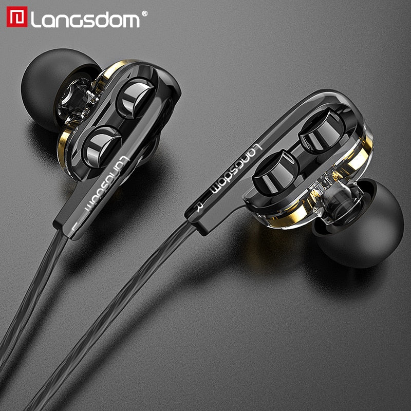 Brand Langsdom D4C Earphone In Ear Headphones with Mic 3.5mm Hifi Earphones Earbuds Headset for Phone auriculares fone de ouvido