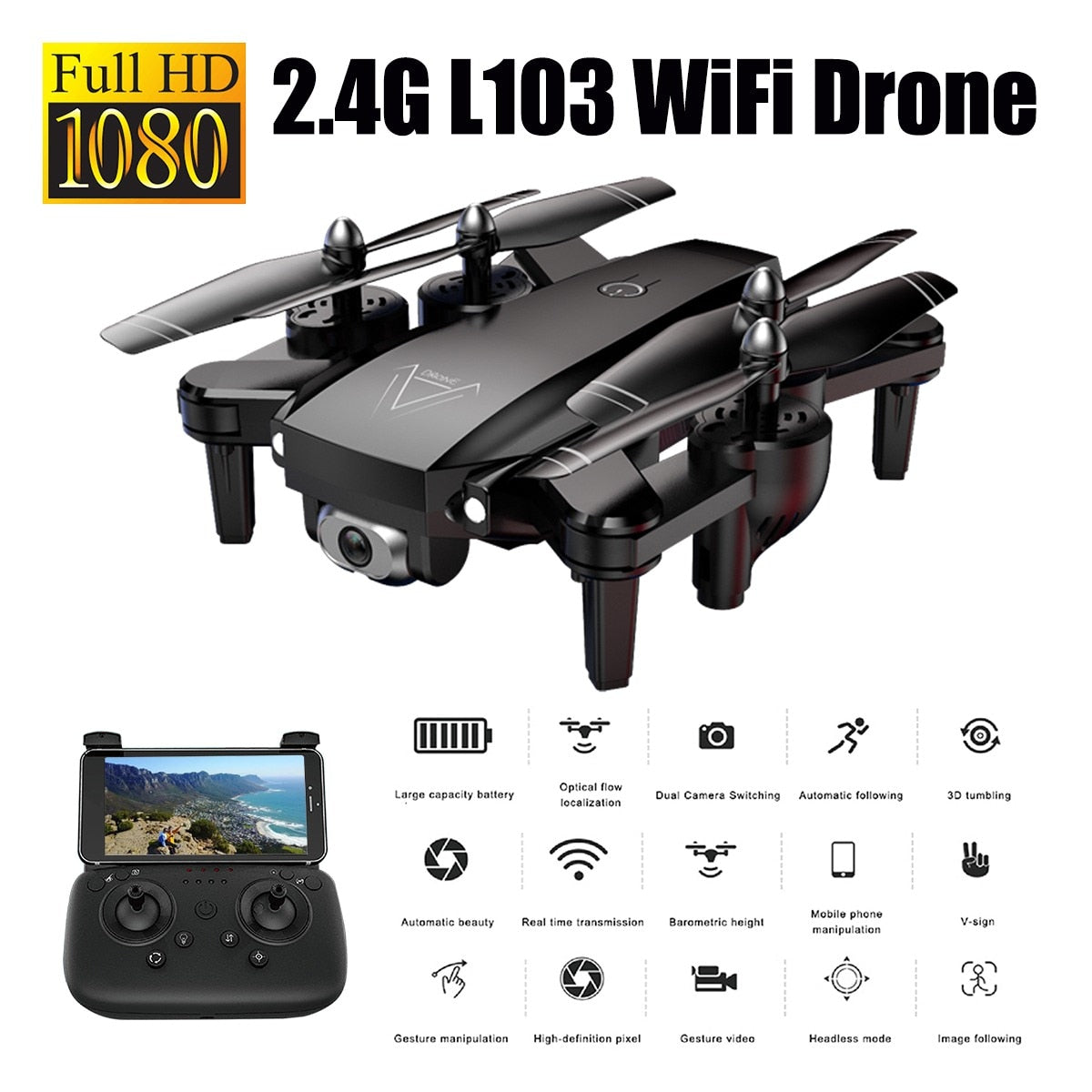 1080P RC Helicopters Camera Drone GPS Drone with Camera Rc Helicopter with Camera 2.4G Optical Flow Position Drone Camera