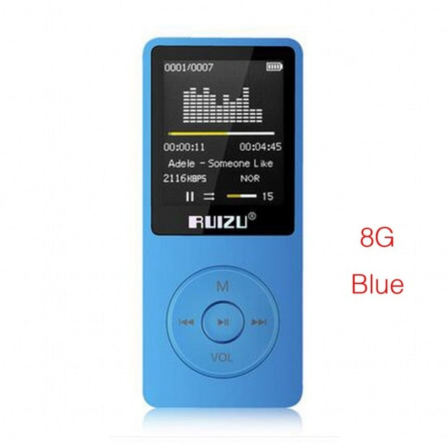 2016 100% original English version Ultrathin MP3 Player with 8GB storage and 1.8 Inch Screen can play 80h, Original RUIZU X02