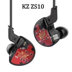 KZ ZS10 Earphones 4BA+1 DD Hybrid In Ear Headphone HIFI Bass Headset DJ Monitor Earphone Earbuds KZ ZS6 AS10 ZST ES4 ED16 BA10