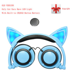 YiJee Cat Ear LED Headphones with LED Flashing Glowing Light Headset Gaming Earphones for PC Computer and Mobile Phone