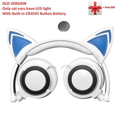 YiJee Cat Ear LED Headphones with LED Flashing Glowing Light Headset Gaming Earphones for PC Computer and Mobile Phone