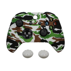 Silicone Case + Analog Sticks Grip For Xbox One S Controller Protective Skin Cover For Xbox One Slim Gamepad Camouflage