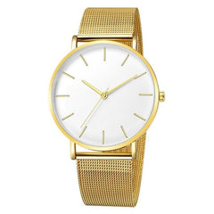 2019 New Arrival Women Watch Mesh Band Stainless Steel Analog Quartz Wristwatch Minimalist Lady Business Luxury Silver Watches