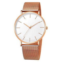 2019 New Arrival Women Watch Mesh Band Stainless Steel Analog Quartz Wristwatch Minimalist Lady Business Luxury Silver Watches