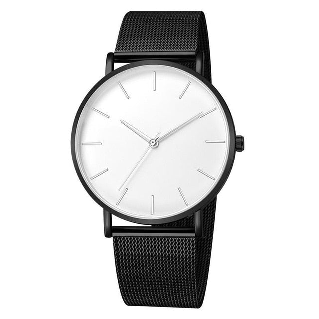 2019 New Arrival Women Watch Mesh Band Stainless Steel Analog Quartz Wristwatch Minimalist Lady Business Luxury Silver Watches