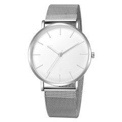 2019 New Arrival Women Watch Mesh Band Stainless Steel Analog Quartz Wristwatch Minimalist Lady Business Luxury Silver Watches