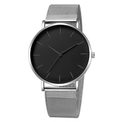 2019 New Arrival Women Watch Mesh Band Stainless Steel Analog Quartz Wristwatch Minimalist Lady Business Luxury Silver Watches