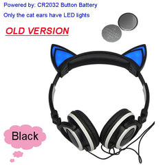 JINSERTA 2019 Cat Ear headphones LED Ear headphone cat earphone Flashing Glowing Headset Gaming Earphones for Adult and Children