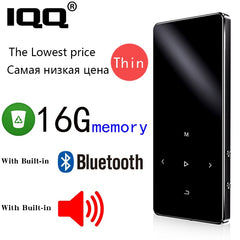 IQQ New Version MP3 Player with bluetooth Speaker touch screen and built-in 16G HiFi  portable walkman with radio /FM/ recording