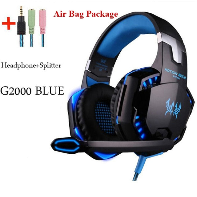 G2000 G9000 Gaming Headsets Big Headphones with Light Mic Stereo Earphones Deep Bass for PC Computer Gamer Laptop PS4 New X-BOX