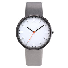 Women Watch Gray Contrast Leather Quartz Watch Women Men Watches Lovers Unisex Casual Ladies Wrist Watch Clock Relogio Feminino