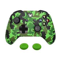 Silicone Case + Analog Sticks Grip For Xbox One S Controller Protective Skin Cover For Xbox One Slim Gamepad Camouflage