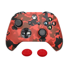 Silicone Case + Analog Sticks Grip For Xbox One S Controller Protective Skin Cover For Xbox One Slim Gamepad Camouflage