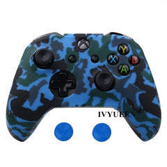 IVYUEEN Silicone Protective Skin Case for XBox One X S Controller Protector Water Transfer Printing Camouflage Cover Grips Caps