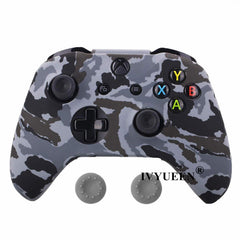 IVYUEEN Silicone Protective Skin Case for XBox One X S Controller Protector Water Transfer Printing Camouflage Cover Grips Caps