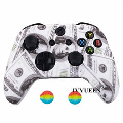 IVYUEEN Silicone Protective Skin Case for XBox One X S Controller Protector Water Transfer Printing Camouflage Cover Grips Caps