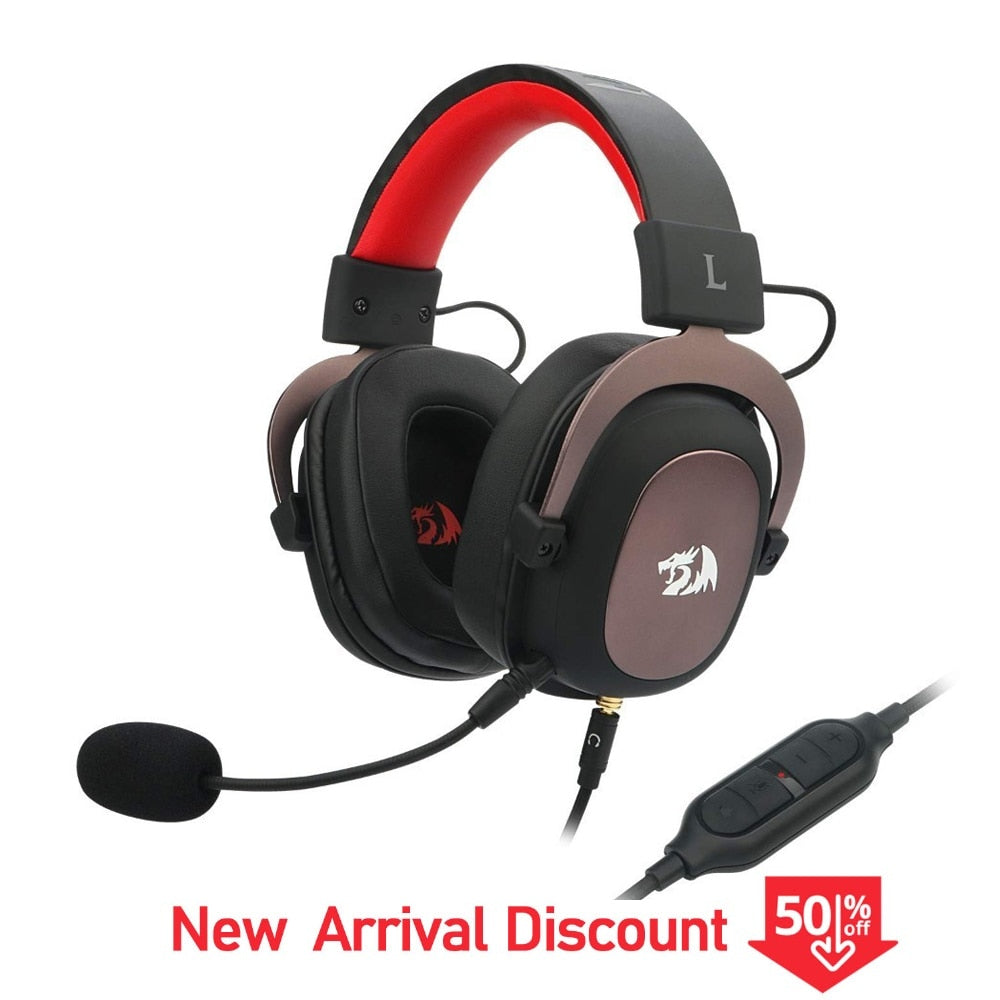Redragon H510 Zeus Wired Gaming Headset 7.1 Surround-Sound Headphone Gamer With Detachable Microphone For PC,PS4,Xbox One,Switch