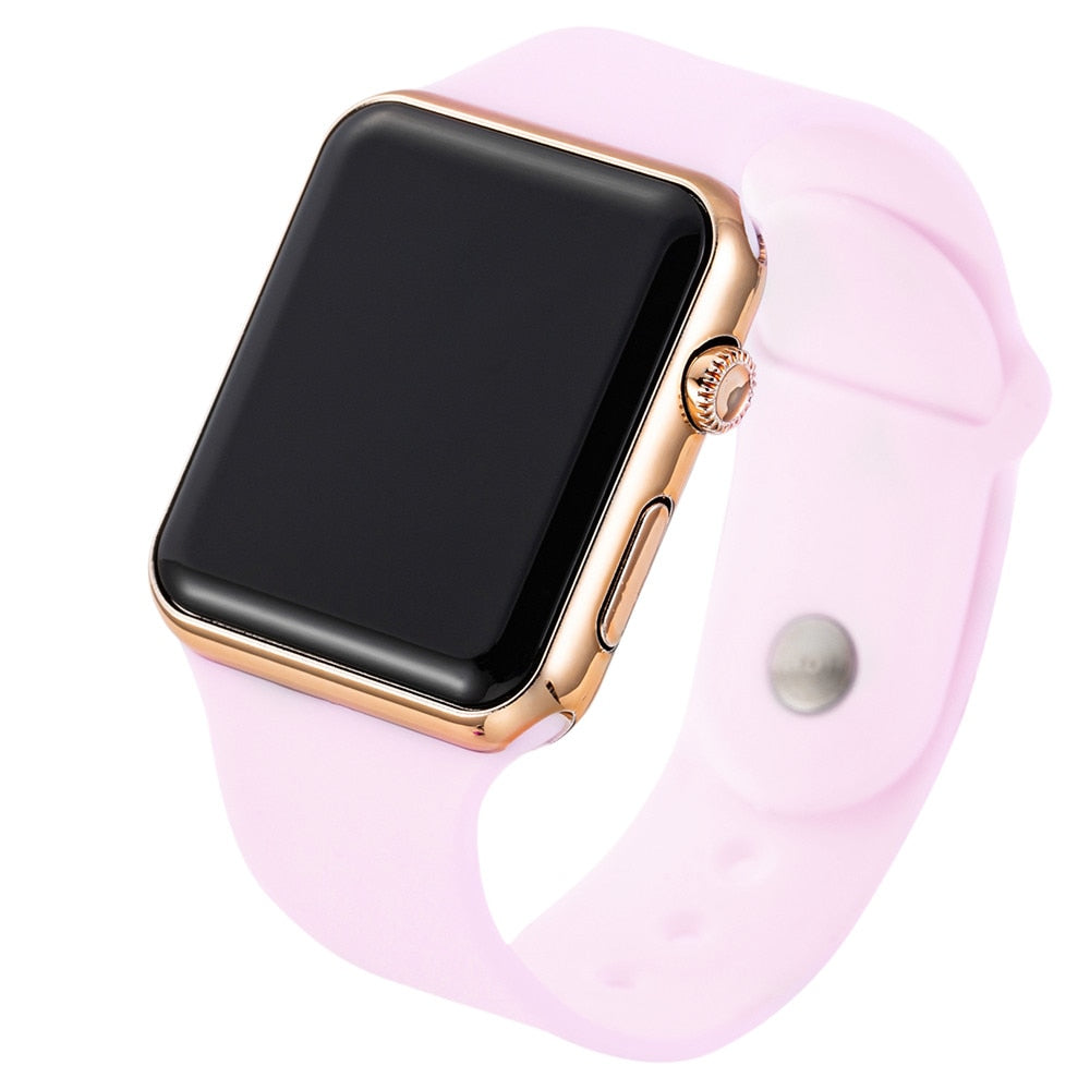 Digital Sport LED Watches Pink Men Women Fashion Square Wrist Watch Couple Gift Silicone Luxury Brand Watch 2019