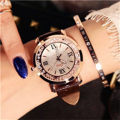 Women Watches Flowing Diamond Dial Design Luxury Fashion Dress Quartz Watch Brand Ladies Wristwatch montres femme zegarek damski