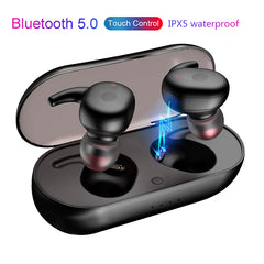 TWS Headphones Bluetooth 5.0 Wireless Earphones Sports Earphone 3D Stereo Sound Earbud with Portable Mic and Charging box