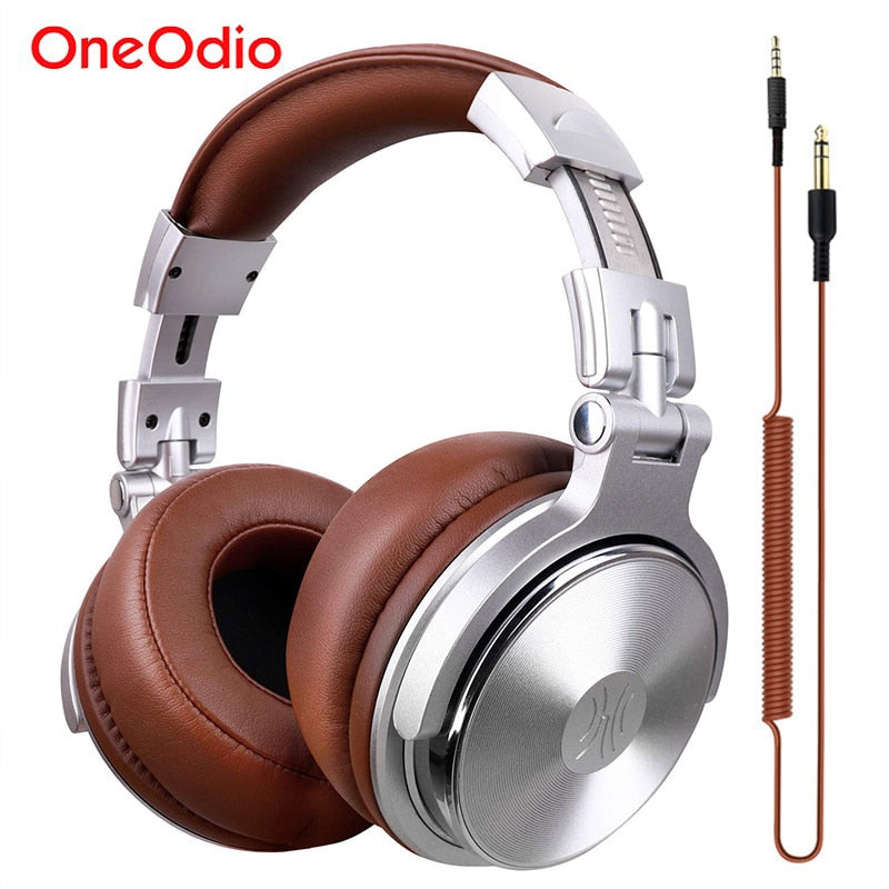 Oneodio Professional Studio DJ Headphones With Microphone Over Ear Wired HiFi Monitors Headset Foldable Gaming Earphone For PC